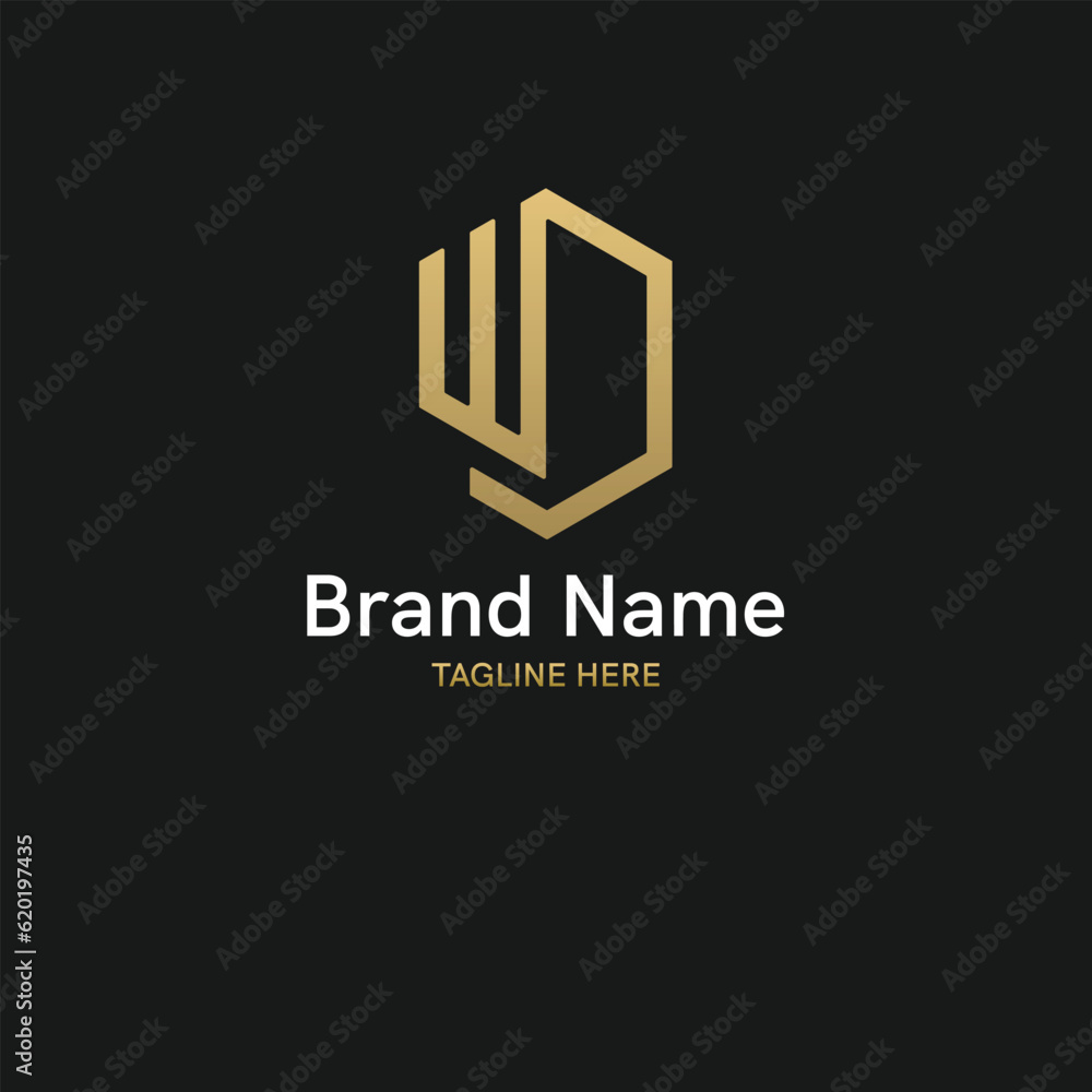 Modern elegant Creative and unique geometrical WD logo design Modern elegant Creative and unique geometrical WD logo design