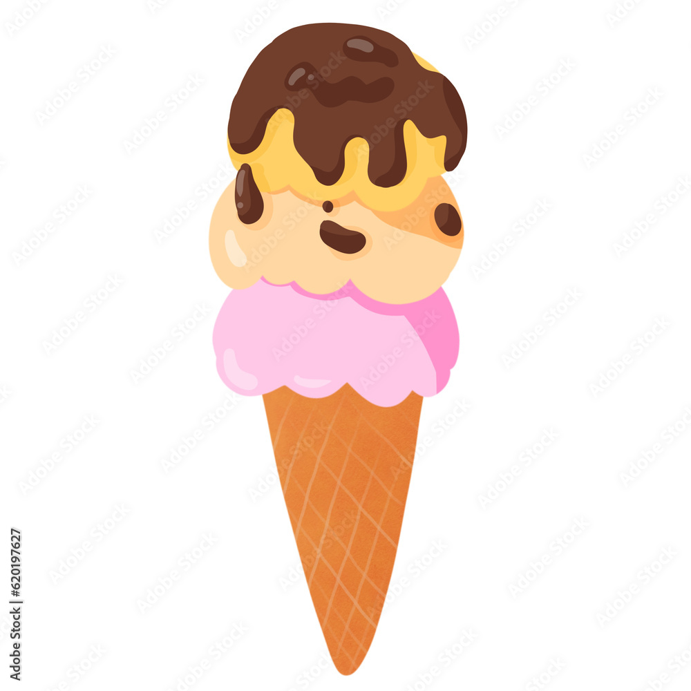 ice cream cone on top chocolate 