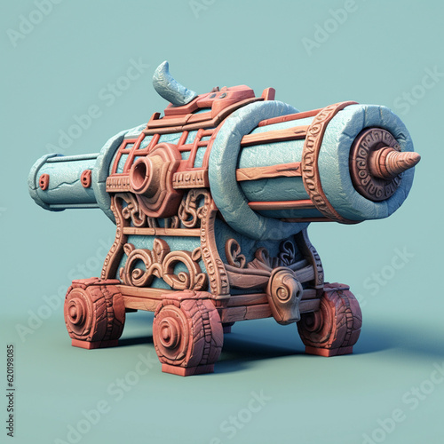 3D illustration of cannon shape