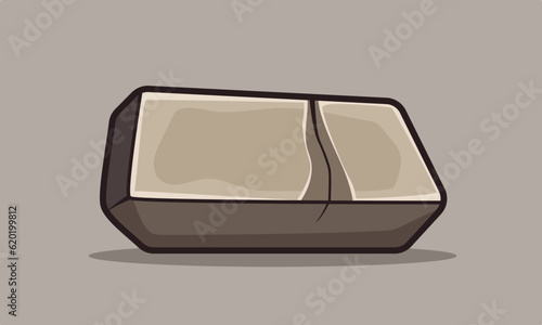 Stone. Vector cartoon illustration. Clipart isolated on a gray background.