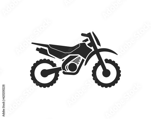 simple motocross dirtbike silhouette icon photo