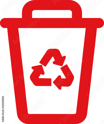 Recycle bin icon, trash illustration.
