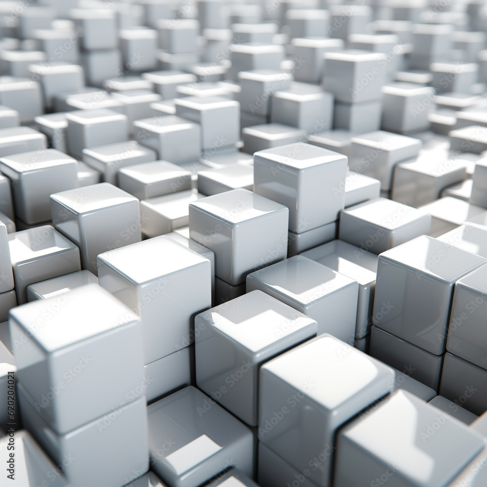Abstract geometric white background with cubes. Diagonal surface made of cubes. Abstract geometric white background with cubes. Diagonal surface made of cubes.