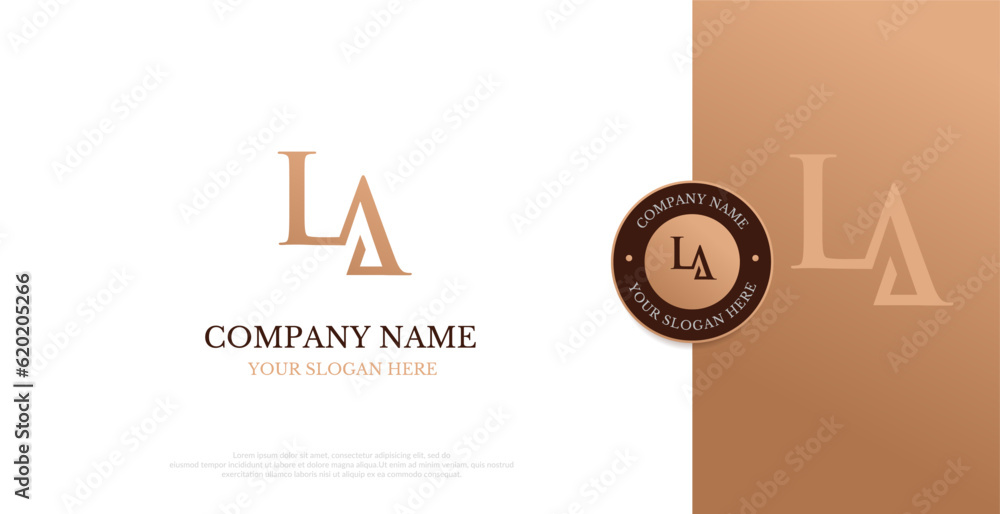 Initial LA Logo Design Vector 