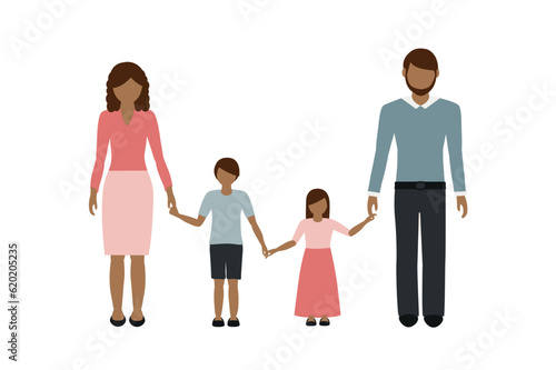 family characters mother father boy and girl isolated vector illustration EPS10