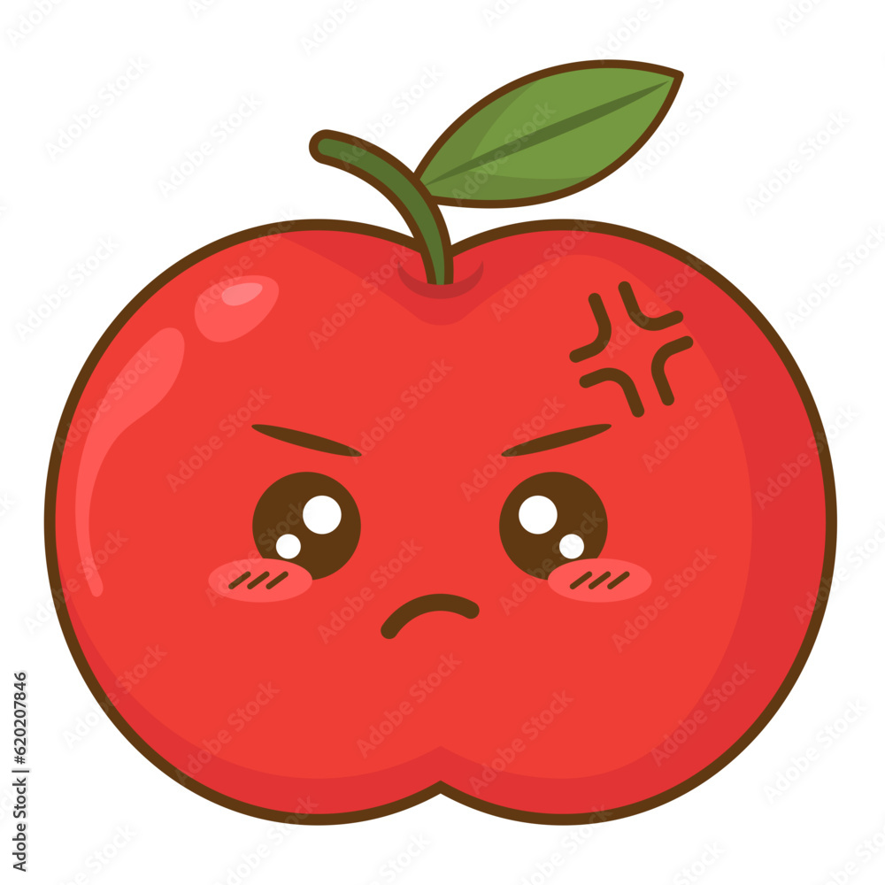 angry kawaii apple angry kawaii apple