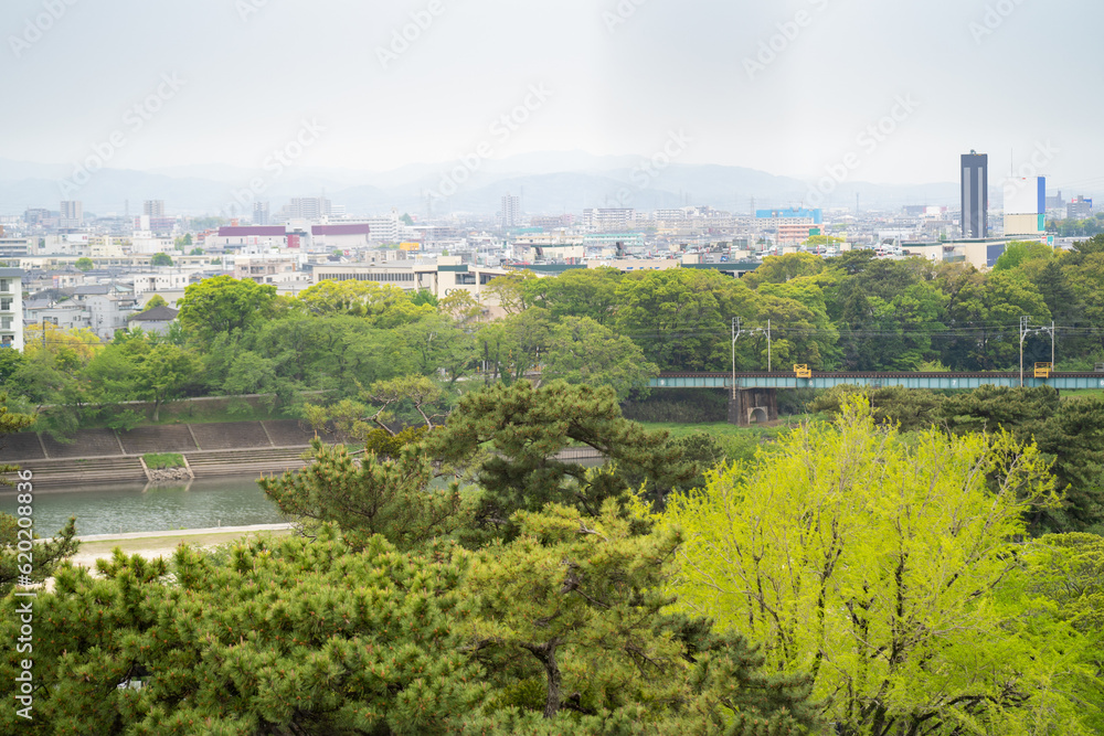岡崎城から眺める市街地風景