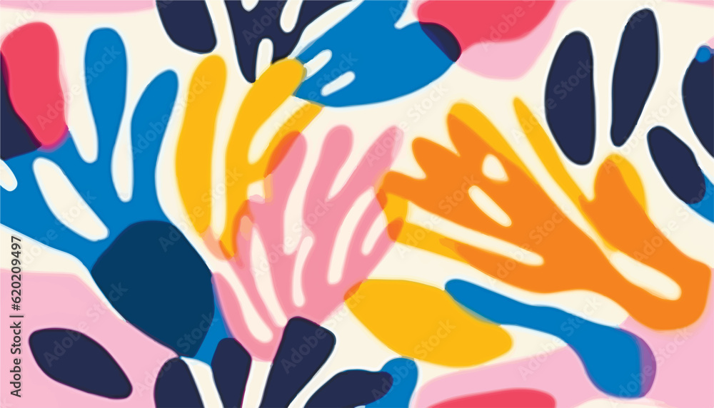 Naklejka premium Modern colorful abstract pattern. Hand drawn trendy illustrations. Creative collage seamless pattern