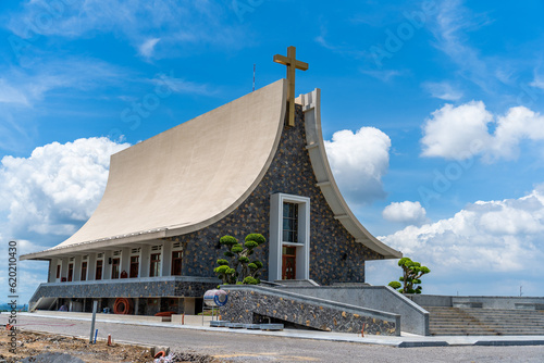 Photography view of church on a Nui Cui mountain in Dong Nai province, Vietnam