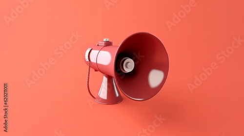 Illustration of a red megaphone on a red background