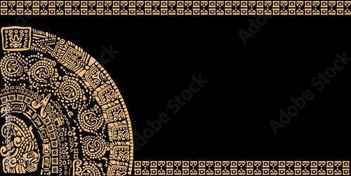 Border of signs and symbols of the peoples of ancient America