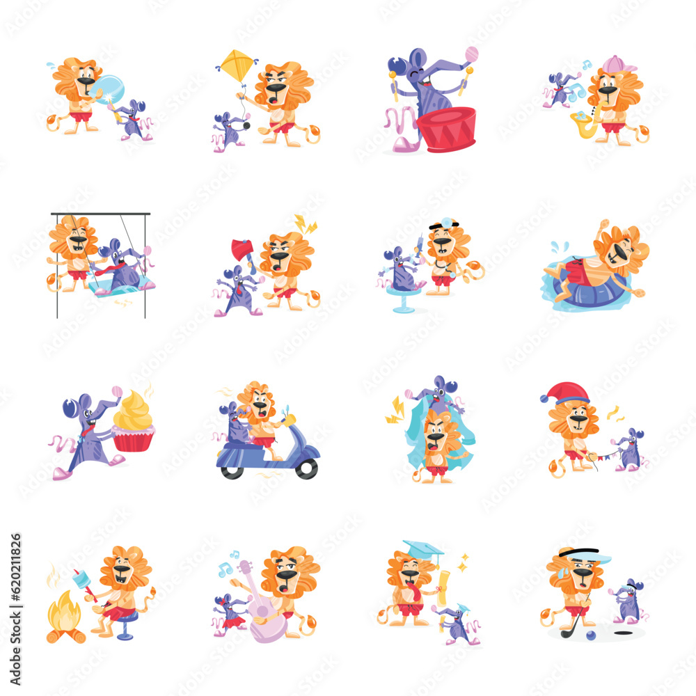 Pack of Lion Rat Flat Stickers
Pack of Lion Rat Flat Stickers