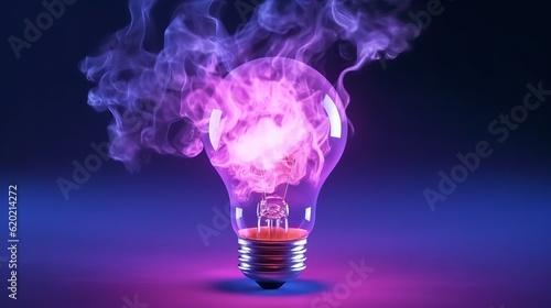 Illustration of a light bulb with smoke coming out of it