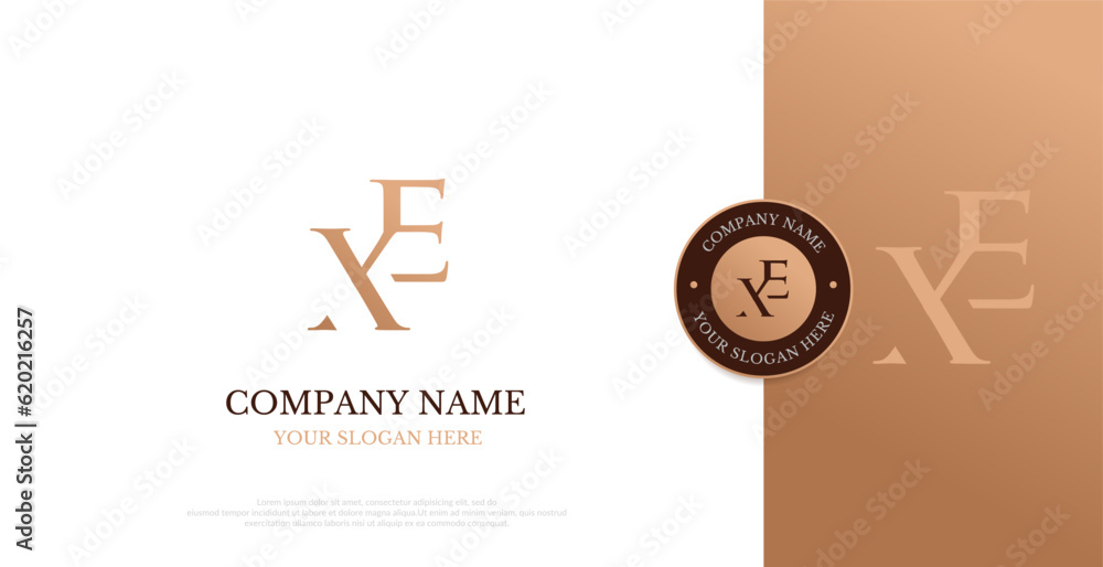 Initial XE Logo Design Vector 