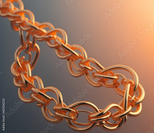     gold colored chain of necklase, bracelet,    created with Generative AI technology