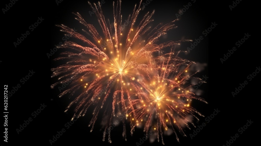 Illustration of a vibrant fireworks display illuminating the night sky Illustration of a vibrant fireworks display illuminating the night sky