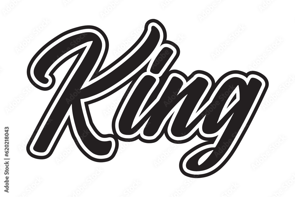 King. Hand drawn lettering. Vector illustration. King. Hand drawn lettering. Vector illustration.