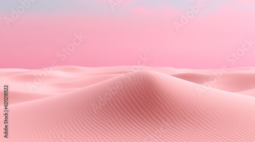 Minimal love concept of pastel pink sand in sandy desert. Soft pastel colors landscape