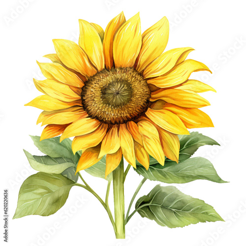 Sunflower Watercolor Clip Art, Watercolor Illustration, Flower Sublimation Design, Flower Clip Art.
