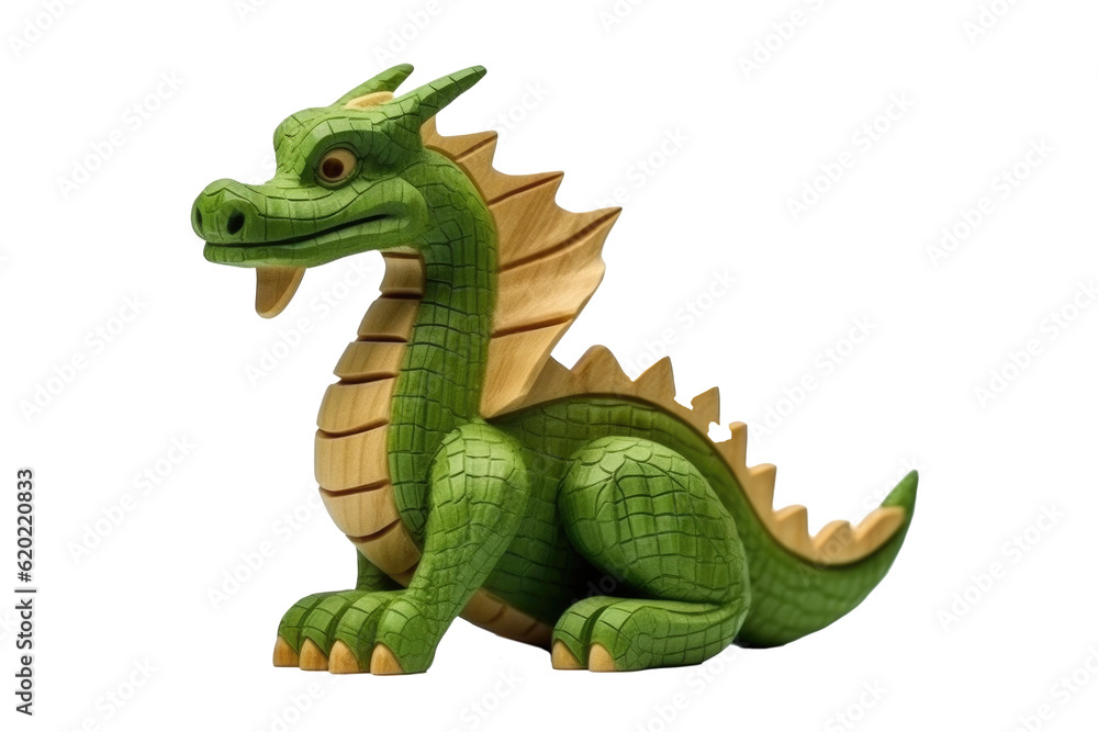 Obraz premium Green dragon on a transparent background