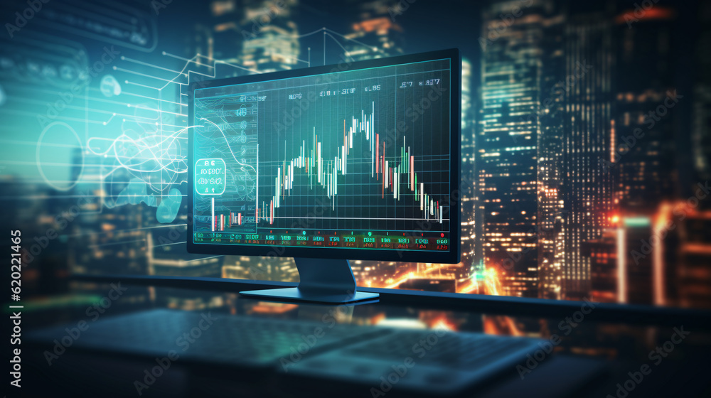 Obraz premium AR 16:9 Finance Graphics: Stock Market Business Diagram