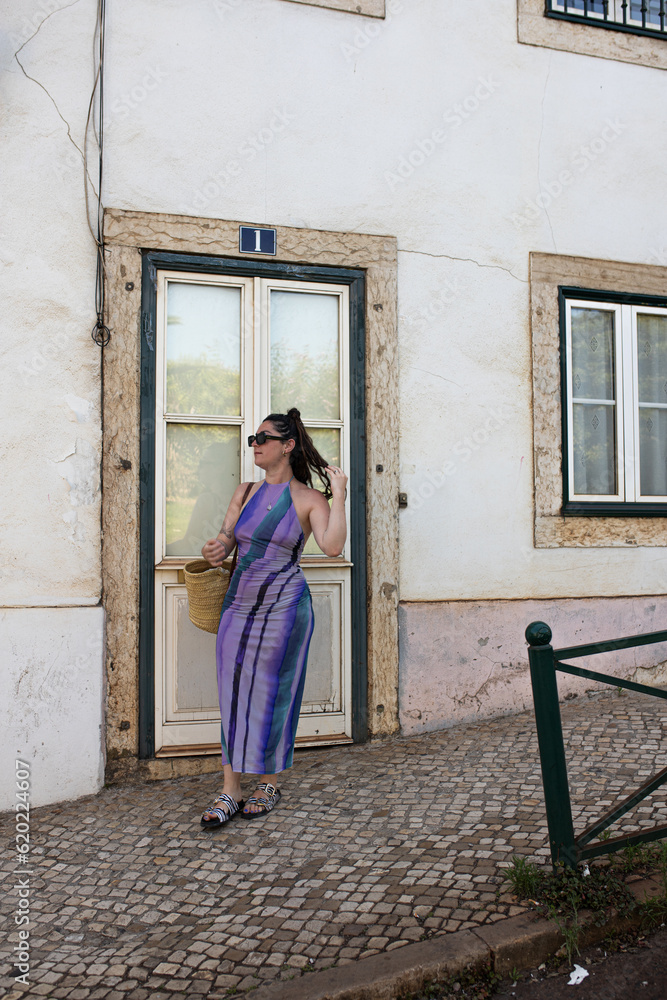 young woman exploring the city of portugal