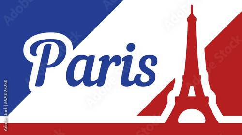 illustration of french flag and eiffel tower
