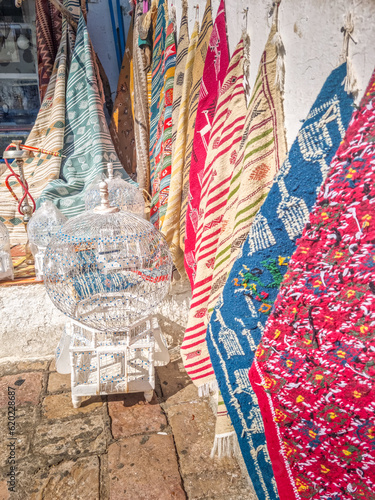 Typical carpets in the market of Sidi Bou Said, Carthage, Tunisia © TravelWorld