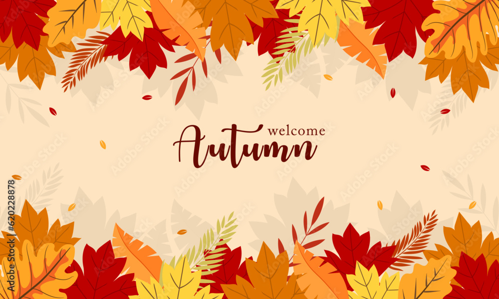hello autumn.welcome autumn vector background. suitable for card, banner, or poster hello autumn.welcome autumn vector background. suitable for card, banner, or poster