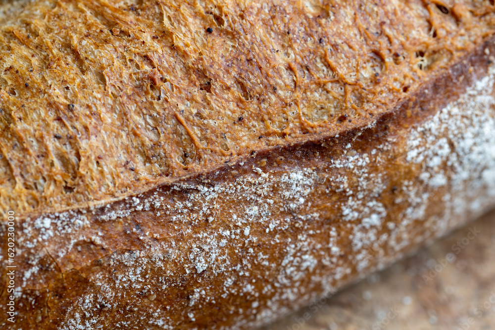 Dark wheat loaf of bread