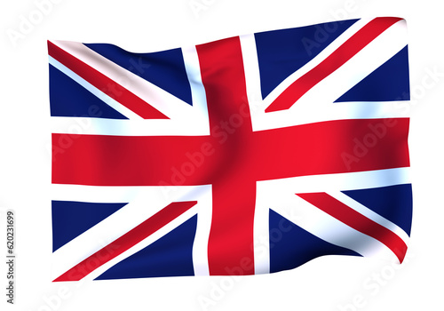 風に揺れるイギリスの国旗