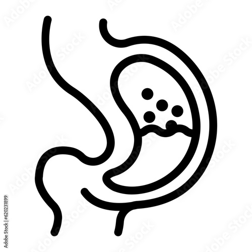 indigestion line icon