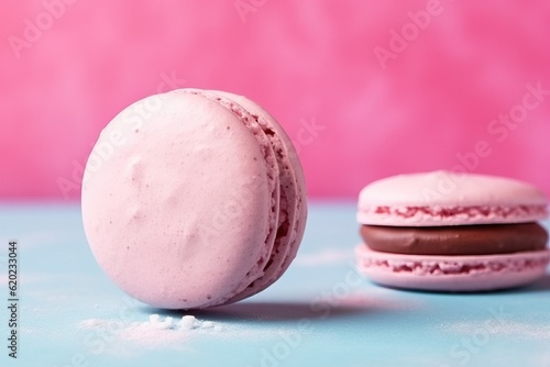 Macaron, a Symbol of Sweet Indulgence and Artistic Pastry, Set Against a color Background, Ideal for Dessert Enthusiasts and Culinary Concepts © thesweetsheep