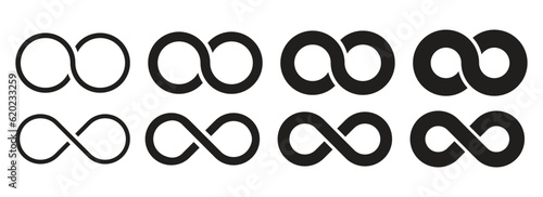 Infinity symbol collection vector illustration isolated on white