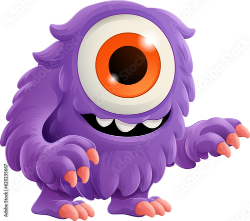 A monster alien cute friendly cartoon funny character or creature mascot