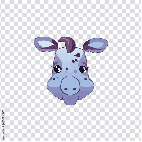 Vector illustration of a cartoon giraffe face with a sad icon concept logo, black and white vector illustration, vector stock image, giraffe icon, symbol