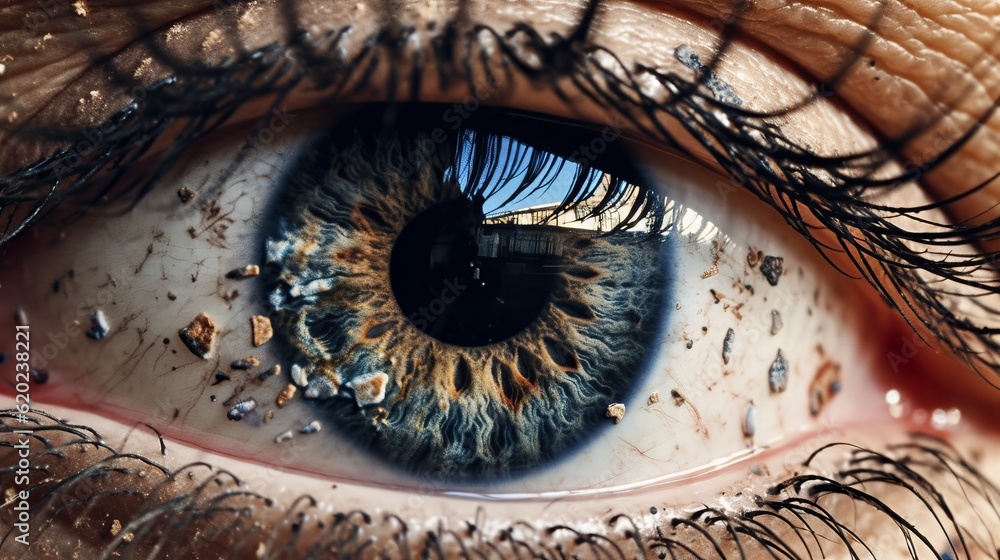 Illustration of close-up of a human eye