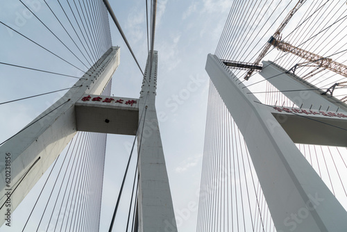 Close-up of bridge building structure. Translation: Egongyan Rail Bridge photo