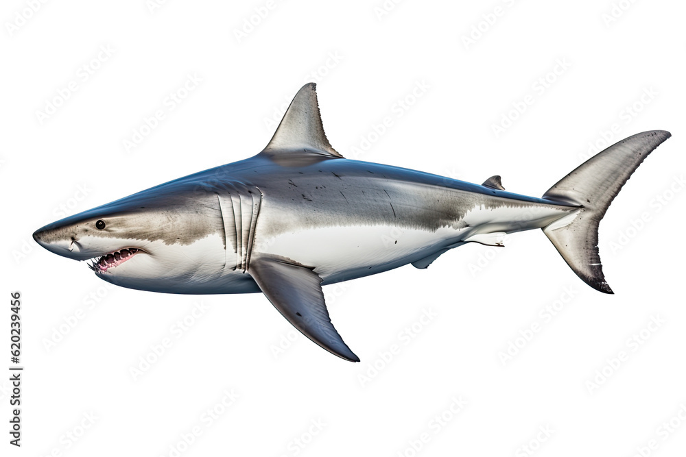 shark dangerous, wild, jaws, on transparent background (PNG). Generative AI. shark dangerous, wild, jaws, on transparent background (PNG). Generative AI.