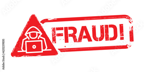 FRAUD red Rubber Stamp over a white background