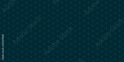 Subtle triangular grid vector seamless pattern. Thin lines texture, delicate minimalist lattice, mesh, net, triangles, hexagons. Abstract minimal background. Teal color. Repeat design for print, web