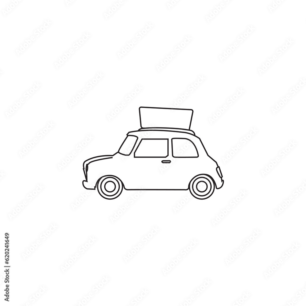 Icon of classic car. Car vector pictograms isolated on a white background. Trendy outline symbols for mobile apps and website design. Premium of icons in trendy line style.