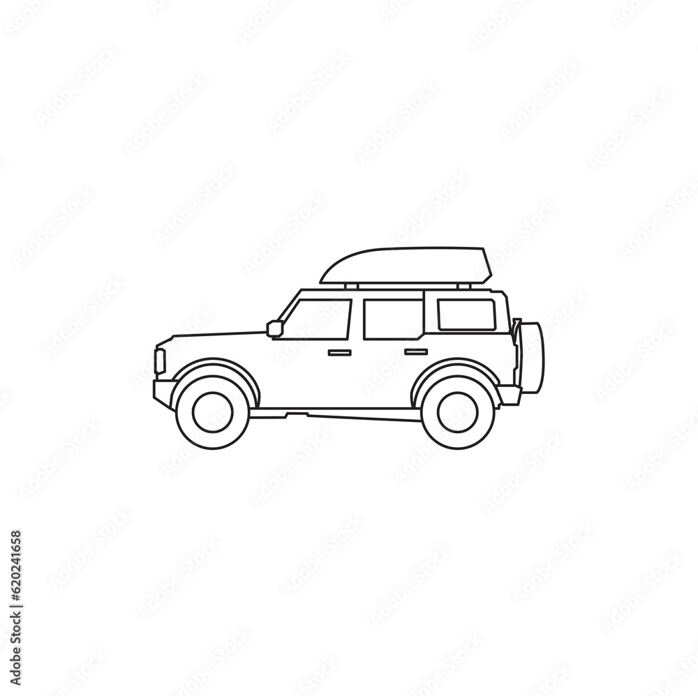 Icon of offroad car. Car vector pictograms isolated on a white background. Trendy outline symbols for mobile apps and website design. Premium of icons in trendy line style.