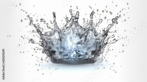 Illustration of a crown made of water on a white background