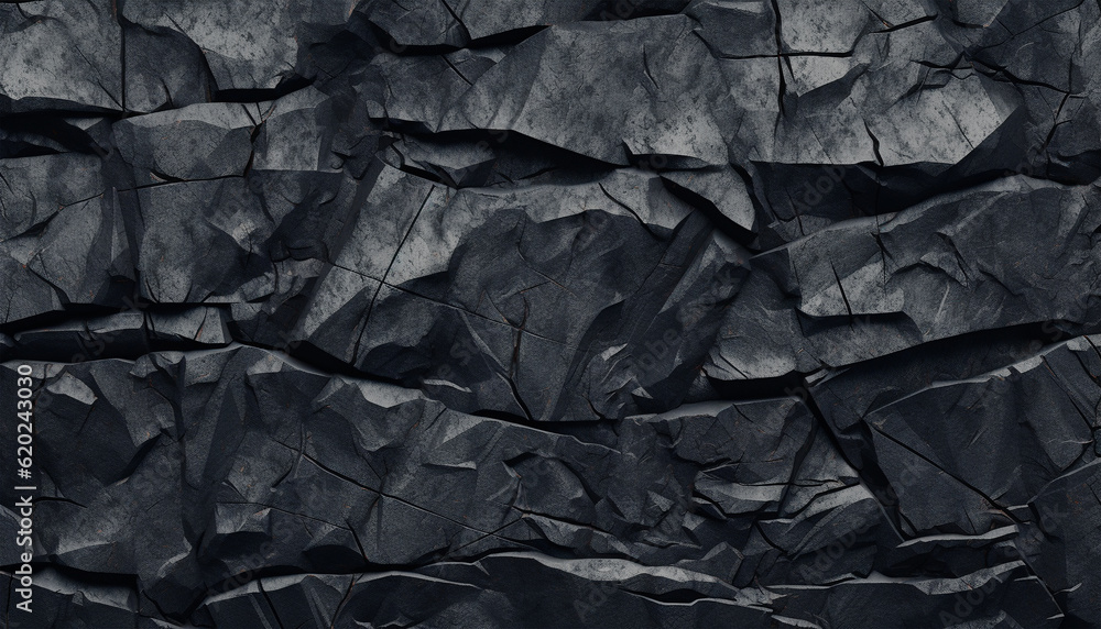 Black or dark gray rough stone wall texture background