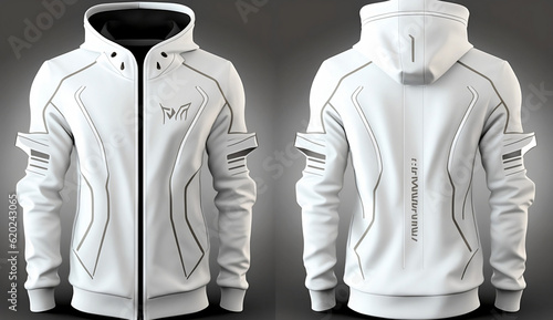 white tech wear hoodie for mockup (with generative ai)