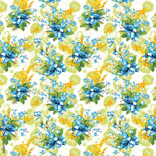 Seamless vector floral pattern. Classic illustration. Toile de Jouy