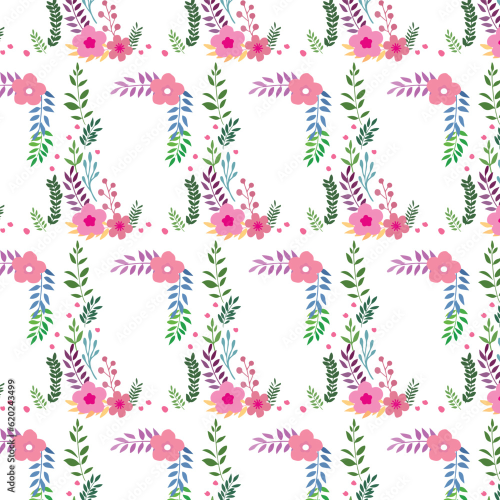 Seamless vector floral pattern. Classic illustration. Toile de Jouy
