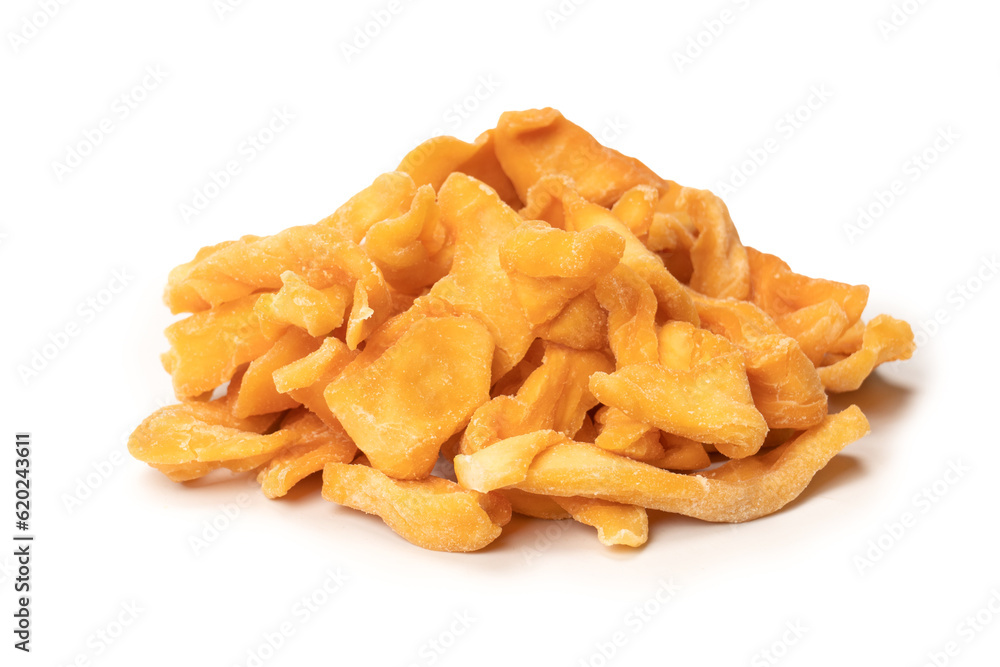 Dried melon slices isolated on a white background. Dried melon slices isolated on a white background.
