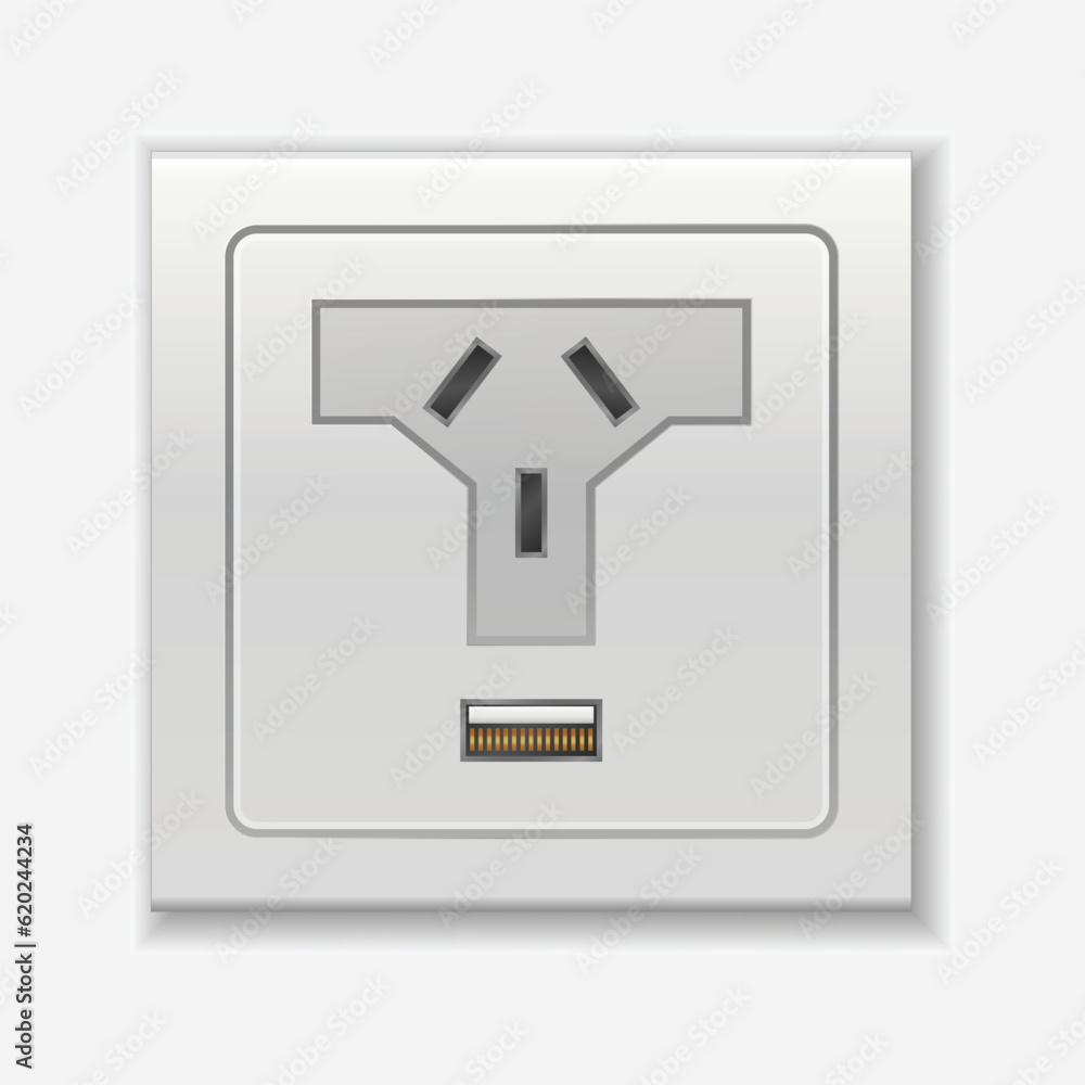 Realistic socket. AUS, Arg, Chz, Nzl socket vector illustration ...